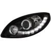 Φανάρια εμπρός Renault Twingo (2007-2011) led - μαύρα , με λάμπες (Η1) - σετ 2τμχ.