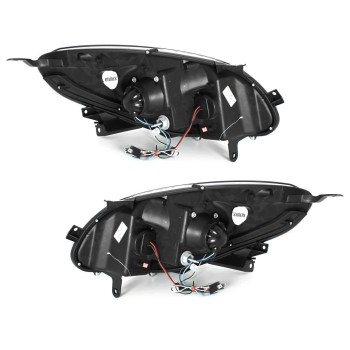 Φανάρια εμπρός Renault Twingo (2007-2011) led - μαύρα , με λάμπες (Η1) - σετ 2τμχ.