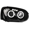 Φανάρια εμπρός Subaru Impreza (2002-2005) led angel eyes - μαύρα , με λάμπες (Η1) - σετ 2τμχ.