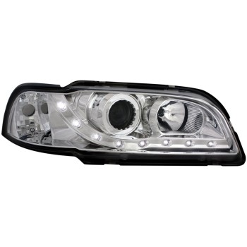 Φανάρια εμπρός Volvo S /V40 (1997-2000) led - chrome , με λάμπες (Η1) - σετ 2τμχ.