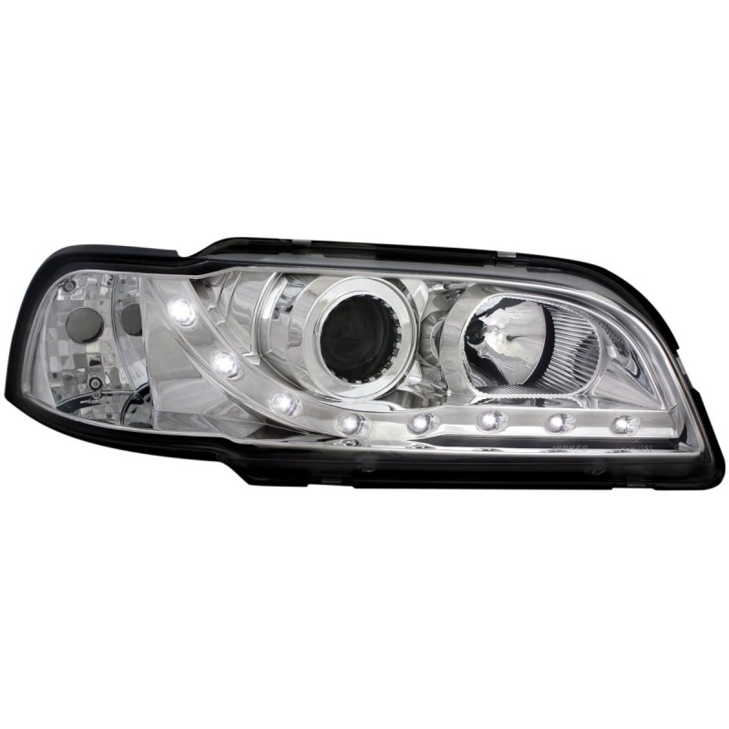 Φανάρια εμπρός Volvo S /V40 (1997-2000) led - chrome , με λάμπες (Η1) - σετ 2τμχ.