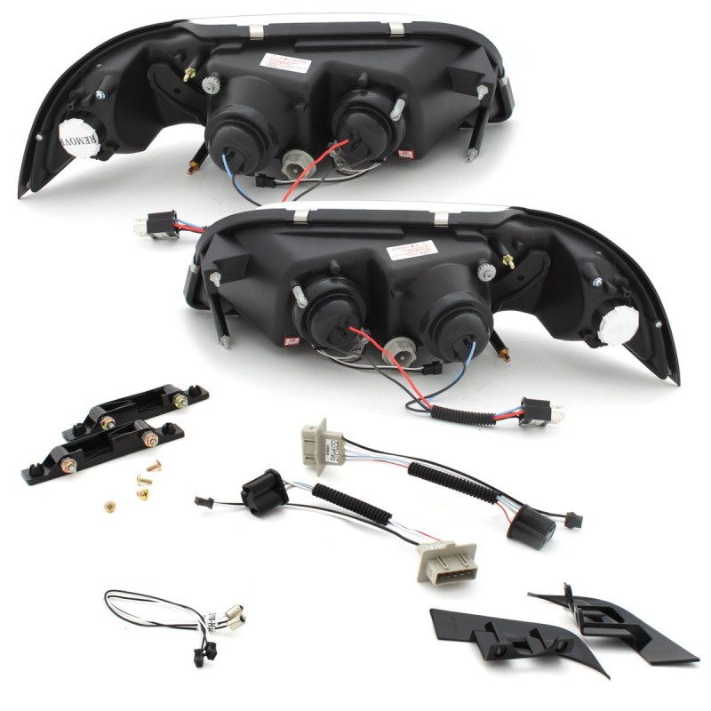 Φανάρια εμπρός Volvo S /V40 (1997-2000) led - chrome , με λάμπες (Η1) - σετ 2τμχ.