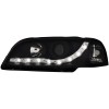 Φανάρια εμπρός Volvo S /V40 (1997-2000) led - μαύρα , με λάμπες (Η1) - σετ 2τμχ.