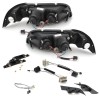 Φανάρια εμπρός Volvo S /V40 (1997-2000) led - μαύρα , με λάμπες (Η1) - σετ 2τμχ.