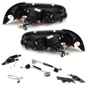 Φανάρια εμπρός Volvo S/V40 (1997-2000)  led - chrome , με λάμπες (Η1) - σετ 2τμχ.