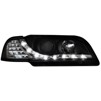 Φανάρια εμπρός Volvo S /V40 (1997-2000) led - black , με λάμπες (Η1) - σετ 2τμχ.