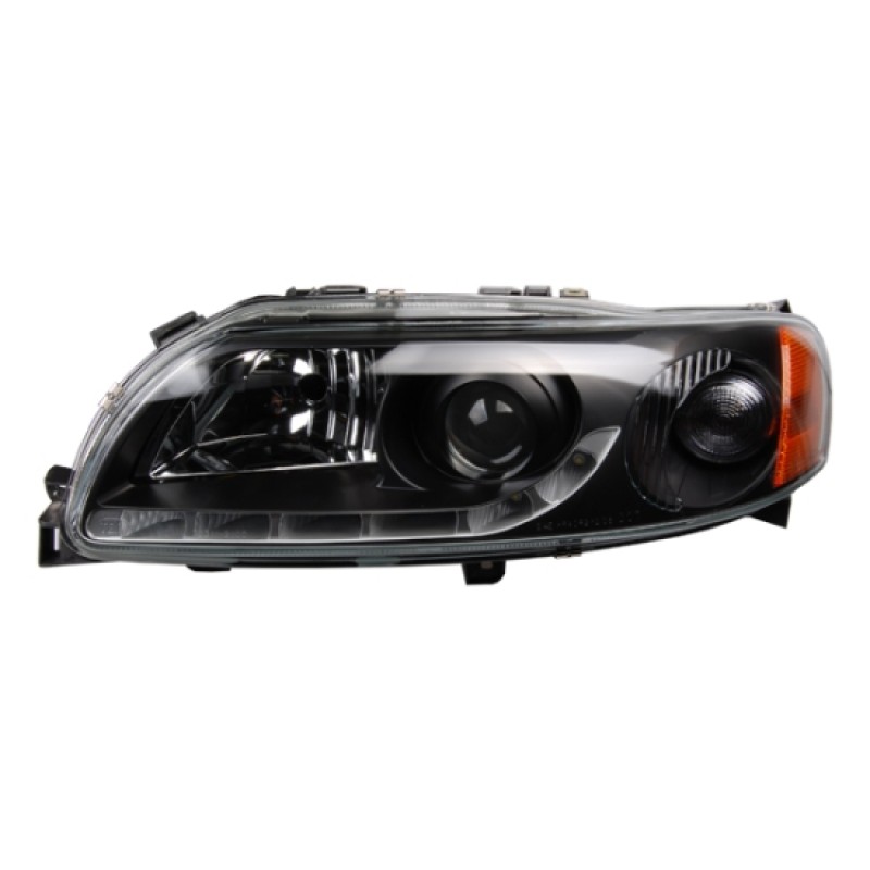 Φανάρια εμπρός Volvo S/V60 (2000-2004) led - μαύρα , με λάμπες (Η1) - σετ 2τμχ.