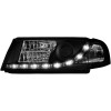 Φανάρια εμπρός Skoda Octavia (2000-2004) led , μαύρα , με λάμπες (Η1) - σετ 2τμχ.