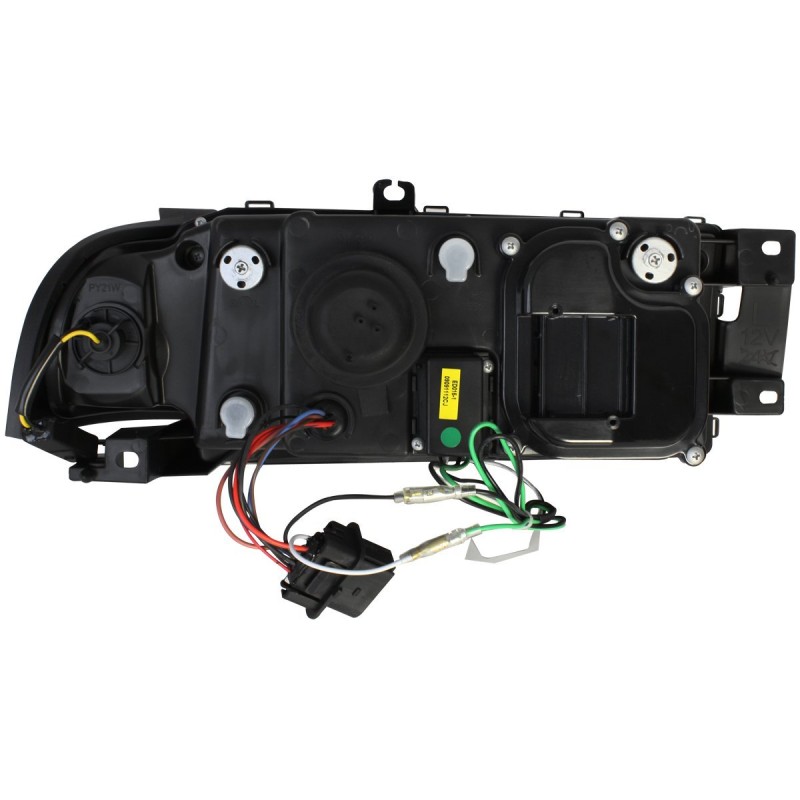 Φανάρια εμπρός Skoda Octavia (2000-2004) led , μαύρα , με λάμπες (Η1) - σετ 2τμχ.
