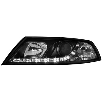 Φανάρια εμπρός Skoda Octavia (2004-2009) led , μαύρα , χωρίς λάμπες (Η7) - σετ 2τμχ.
