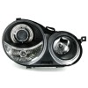 Φανάρια εμπρός Vw Polo 9N (2001-2005) angel eyes - μαύρα , χωρίς λάμπες (Η7) - σετ 2τμχ.