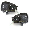 Φανάρια εμπρός Vw Polo 9N2 (2005-2009) led - μαύρα , με λάμπες (Η1) - σετ 2τμχ.