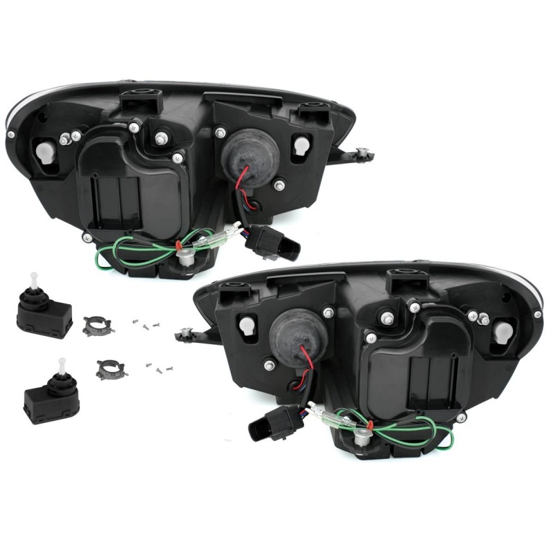 Φανάρια εμπρός Vw Scirocco (2008-2014) led , μαύρα , με λάμπες (Η1) - σετ 2τμχ.