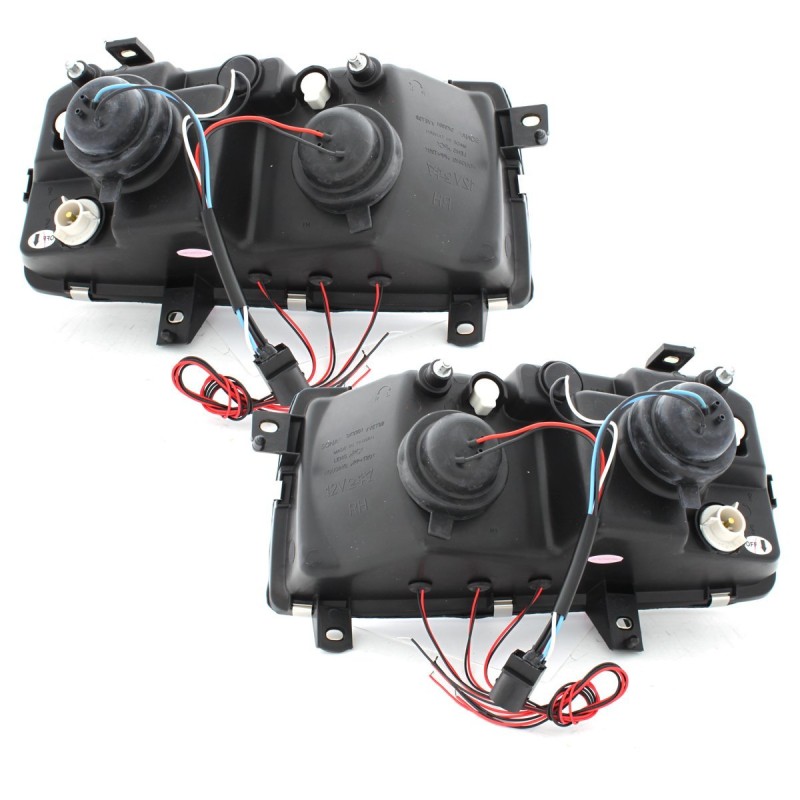 Φανάρια εμπρός Vw Vento (1991-1998) angel eyes - chrome , με λάμπες (Η1) - σετ 2τμχ.