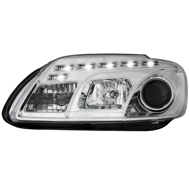 Φανάρια εμπρός Vw Touran / Caddy (2003-2006) led , με λάμπες (Η1) - σετ 2τμχ.