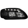 Φανάρια εμπρός Vw Touran / Caddy (2003-2006) led , μαύρα , με λάμπες (Η1) - σετ 2τμχ.