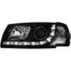 Φανάρια εμπρός Vw Transporter T4 (1997-2003) led , μαύρα , με λάμπες (Η1) - σετ 2τμχ.