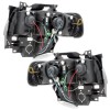 Φανάρια εμπρός Vw Transporter T5 (2003-2009) angel eyes - μαύρα , χωρίς λάμπες (Η7) - σετ 2τμχ.