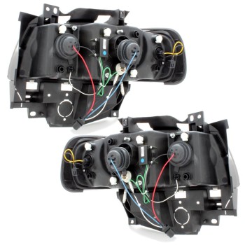 Φανάρια εμπρός Vw Transporter T5 (2003-2009) angel eyes - μαύρα , χωρίς λάμπες (Η7) - σετ 2τμχ.