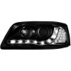Φανάρια εμπρός Vw Transporter T5 (2003-2009) led , μαύρα , με λάμπες (Η1) - σετ 2τμχ.
