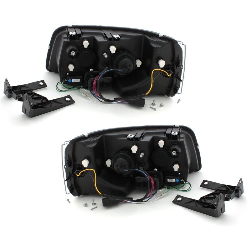 Φανάρια εμπρός Vw Transporter T5 (2003-2009) led , χρωμίου , με λάμπες (Η1) - σετ 2τμχ.