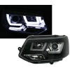 Φανάρια εμπρός Vw Transporter T5 (2010-2015) led - μαύρα , με λάμπες (Η1) - σετ 2τμχ.
