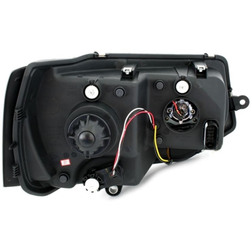 Φανάρια εμπρός Vw Transporter T5 (2010-2015) led - μαύρα , με λάμπες (Η1) - σετ 2τμχ.