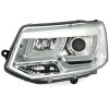 Φανάρια εμπρός Vw Transporter T5 (2003-2009) led - chrome , με λάμπες (Η1) - σετ 2τμχ.
