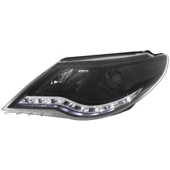 Φανάρια εμπρός Vw Passat CC (2008-2012) led - μαύρα , χωρίς λάμπες (Η1) - σετ 2τμχ.