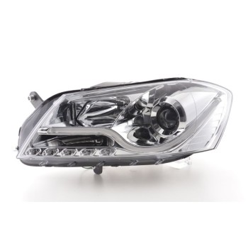 Φανάρια εμπρός Vw Passat B7 (2010-2014) led - chrome , με λάμπες (Η1) - σετ 2τμχ.