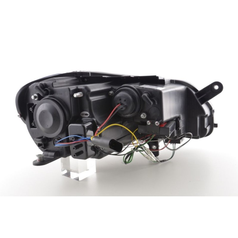 Φανάρια εμπρός Vw Passat B7 (2010-2014) led - μαύρα , με λάμπες (Η1) - σετ 2τμχ.