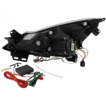 Φανάρια εμπρός Opel Corsa D (2006-2010) led - χρωμίου , με λάμπες (Η1) - σετ 2τμχ.