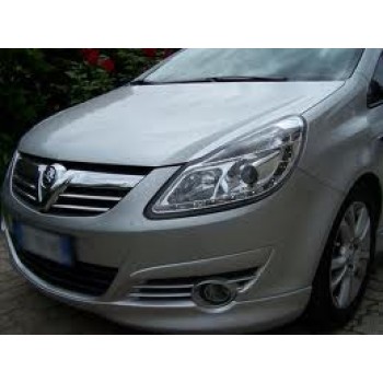 Φανάρια εμπρός Opel Corsa D (2006-2010) led - χρωμίου , με λάμπες (Η1) - σετ 2τμχ.