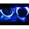 Φανάρια εμπρός Audi A6 (2001-2003) angel eyes - εργοστασιακά xenon - chrome , χωρίς λάμπες (D2S/Η7) - σετ 2τμχ.