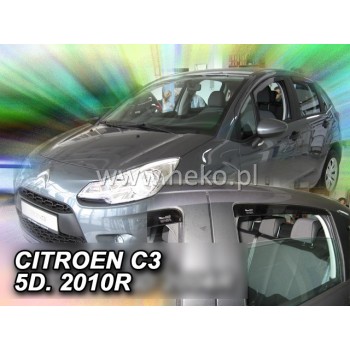 Ανεμοθραύστες Citroen C3 II (2009-2017) 5 πορτο - 4 τμχ. εμπρός και πίσω, Heko
