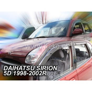 Ανεμοθραύστες Daihatsu Sirion (1998-2005) 5 πορτο - 4 τμχ. εμπρός και πίσω, Heko Ανεμοθραύστες Daihatsu Sirion (1998-2005) 5 πορτο - 4 τμχ. εμπρός και πίσω, Heko