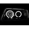 Φανάρια εμπρός Audi A3 (1996-2000) angel eyes - μαύρα , με λάμπες (Η1) - σετ 2τμχ.