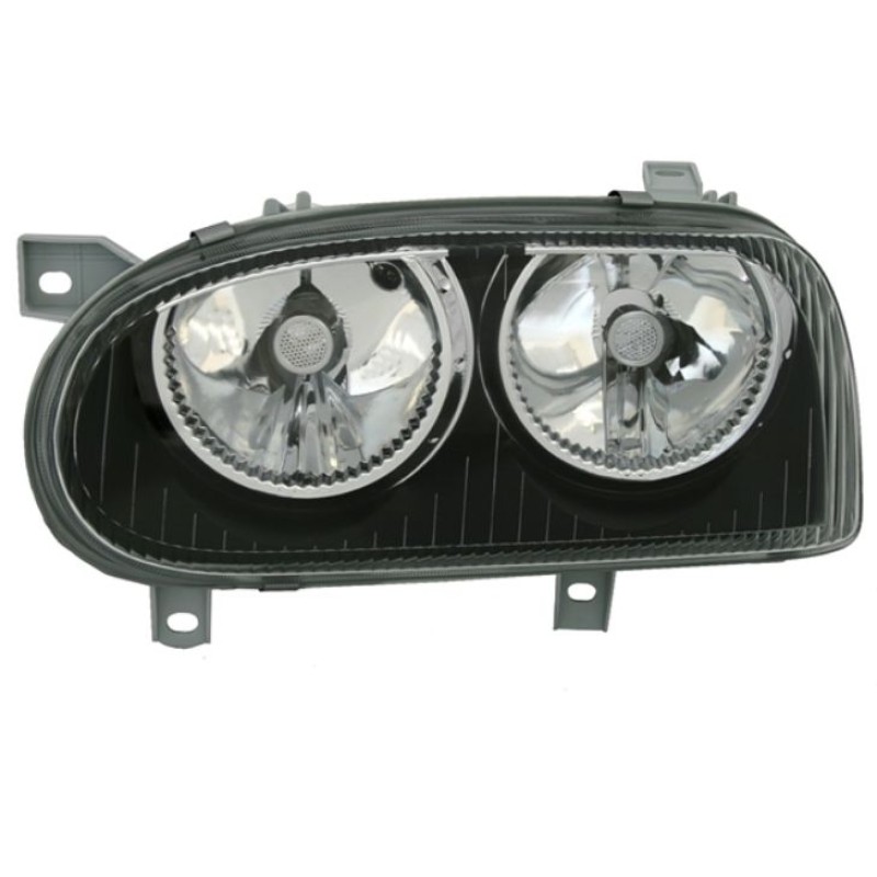 Φανάρια εμπρός Vw Golf III - μαύρα , με λάμπες (Η1) - σετ 2τμχ.