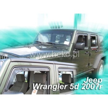 Ανεμοθραύστες Jeep Wrangler (2007-2018) 5 πορτο - 4 τμχ. εμπρός και πίσω, Heko