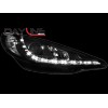 Φανάρια εμπρός Peugeot 207 (2006-20012) led - μαύρα , με λάμπες (Η1) - σετ 2τμχ.