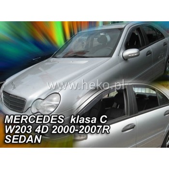 Ανεμοθραύστες Mercedes C-Class W203 (2000-2007) sedan - 4 τμχ. εμπρός και πίσω, Heko
