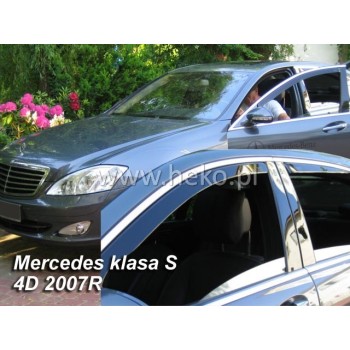 Ανεμοθραύστες Mercedes S-Class W221 (2005-2013) sedan - 4 τμχ. εμπρός και πίσω 69cm, Heko