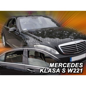 Ανεμοθραύστες Mercedes S-Class W221 (2005-2013) sedan (κοντό) - 4 τμχ. εμπρός και πίσω, Heko