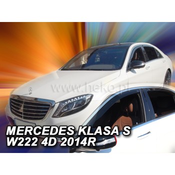 Ανεμοθραύστες Mercedes S-Class W222 (2013-2020) sedan long - 4 τμχ. εμπρός και πίσω, Heko