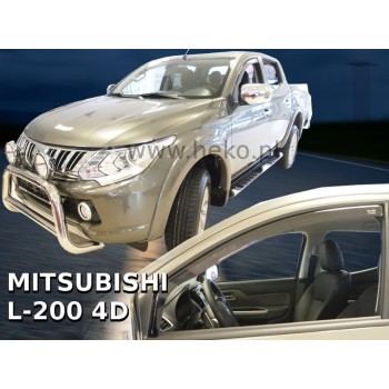 Ανεμοθραύστες Mitsubishi L-200 (2015-2019) 4 πορτο - 2 τμχ. εμπρός, Heko