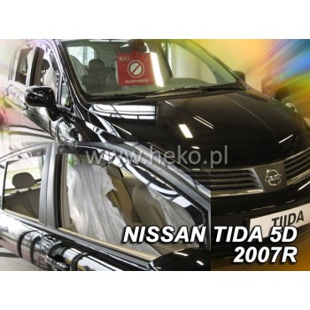 Ανεμοθραύστες Nissan TIIDA (2004-2012) 5 πορτο - 4 τμχ. εμπρός και πίσω, Heko
