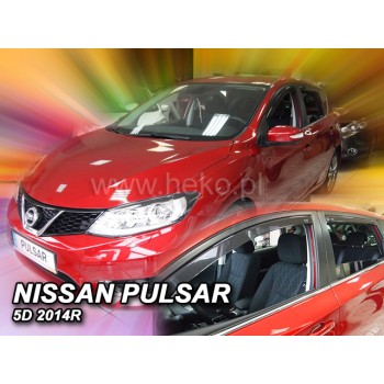 Ανεμοθραύστες Nissan Pulsar (2014-2018) 5 πορτο - 4 τμχ. εμπρός και πίσω, Heko