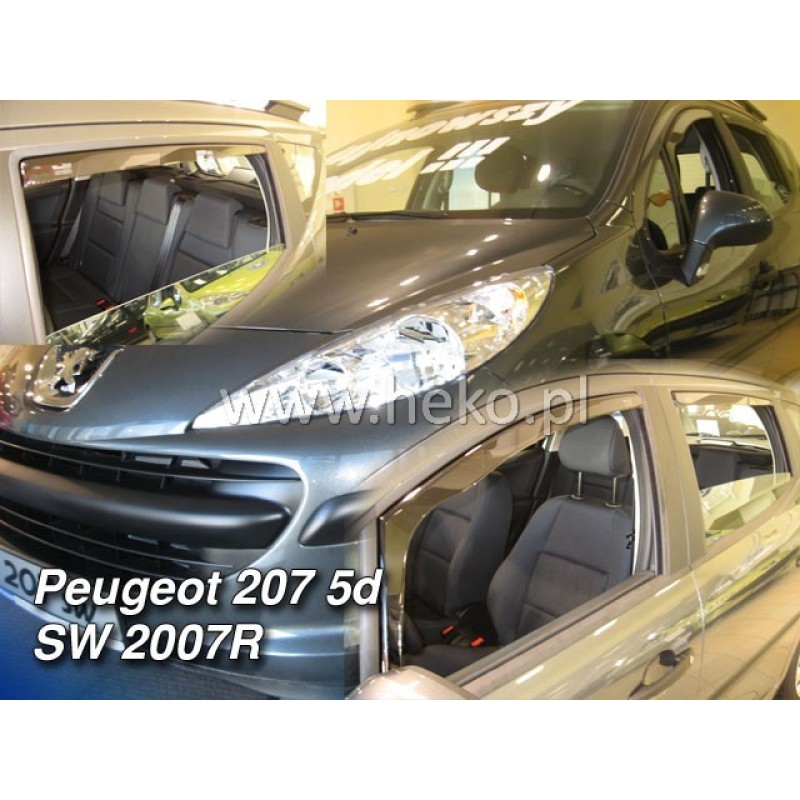 Ανεμοθραύστες Peugeot 207 (2007-2012) combi - 4 τμχ. εμπρός και πίσω, Heko