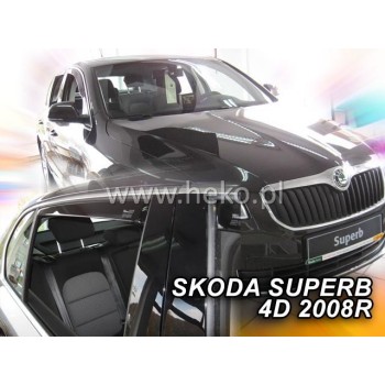 Ανεμοθραύστες Skoda Superb (2008-2015) sedan - 4 τμχ εμπρός και πίσω, Heko