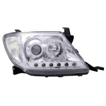 Φανάρια εμπρός Toyota Hilux (2005-2011) με φώτα ημέρας - chrome , με λάμπες (Η1) - σετ 2τμχ.